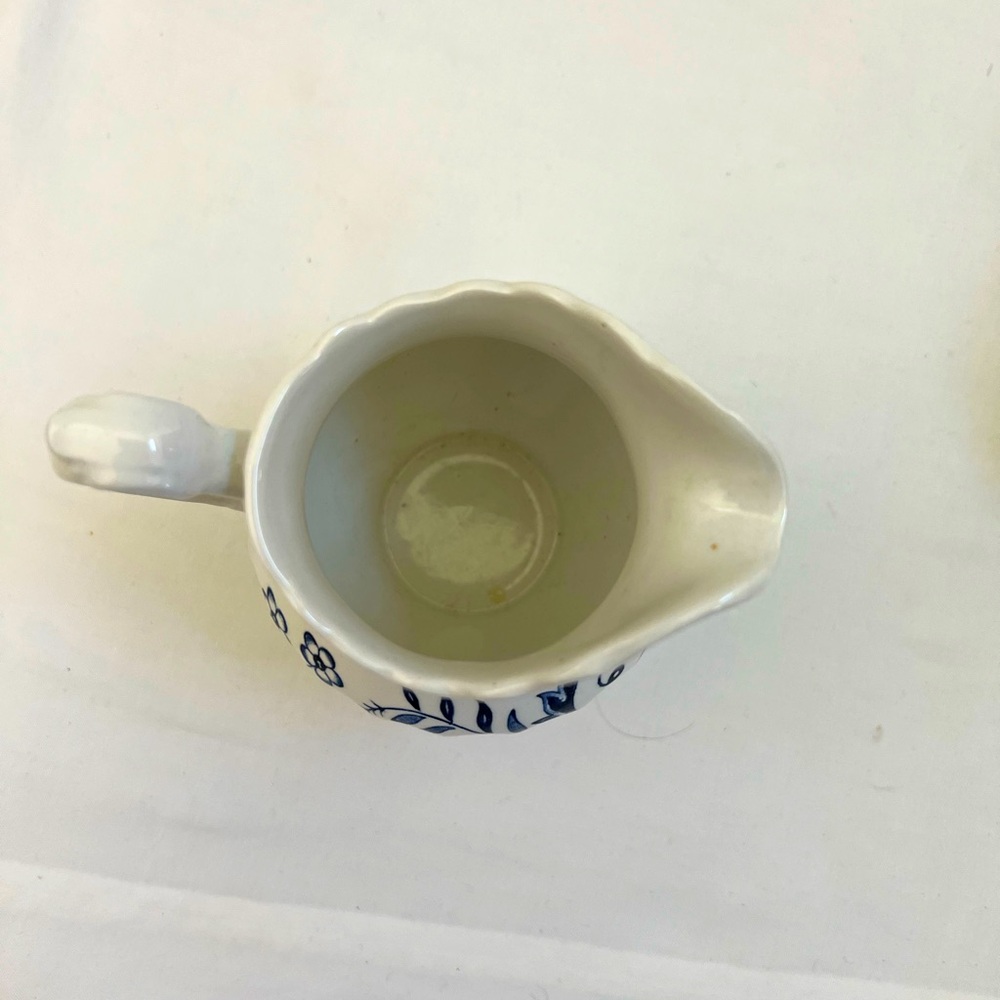J & G Meakin LEGATO Creamer AND Sugar Bowl With Top Classic White & Blue England - Picture 5 of 15